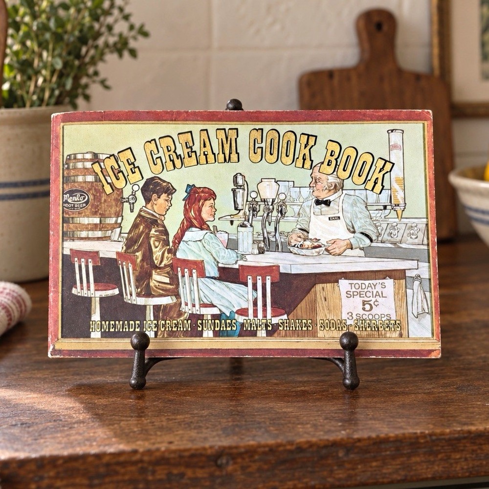 Ice Cream Cook Book Vintage 1970 Nitty Gritty Soda Fountain Sundae Sherbet